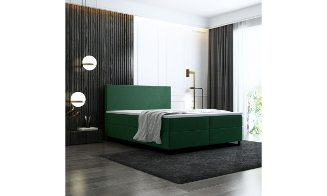 Box spring posteľ Bodie "2" 140x200 cm zelená