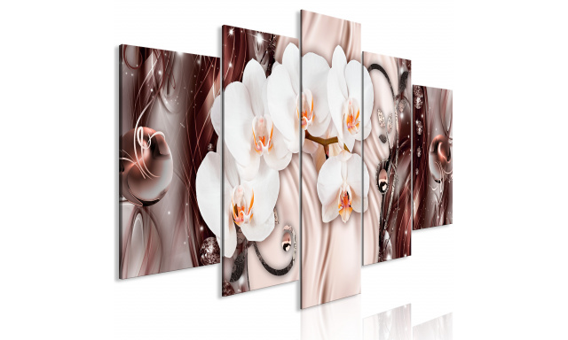 Obraz - Orchid Waterfall (5 Parts) Wide Pink