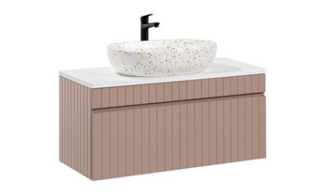 Kúpeľňový nábytok Rony, zostava E/ 100cm, Rose+umývadlo