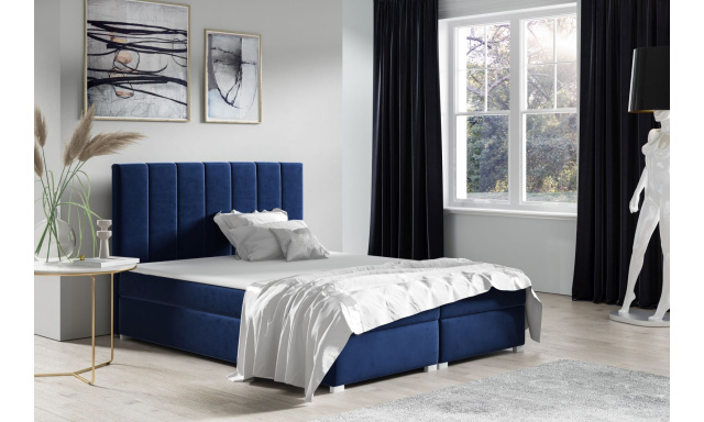 Čalúnená posteľ Fernando 160x200cm, modrá MattVelvet