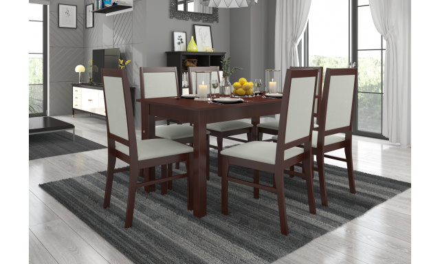 Stůl Adriana310 venge + 6x krémová jídelní židle