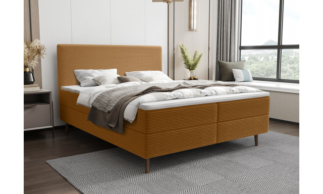 Moderná posteľ Karas 140x200cm, žltohnedá Poso