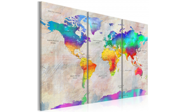 Obraz - World Map: Rainbow Gradient