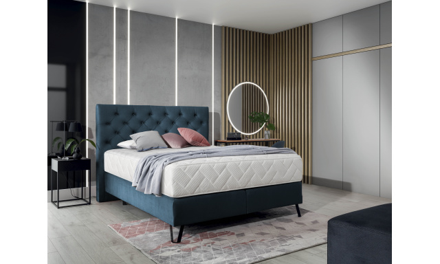 Luxusná posteľ s komfortným matracom Credo 180x200, modrá Nube