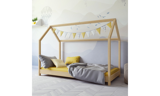 Detská posteľ Berta 200x90, Domček prírodný