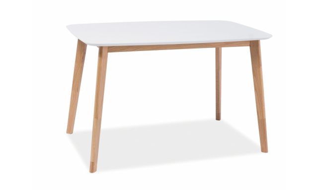 Jedálenský stôl Sego180, dub/biely, 120x75cm
