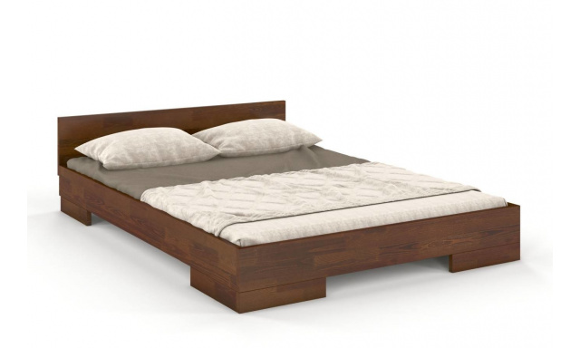 Prodloužená postel Spectre 200x220 cm, borovice masiv, ořech