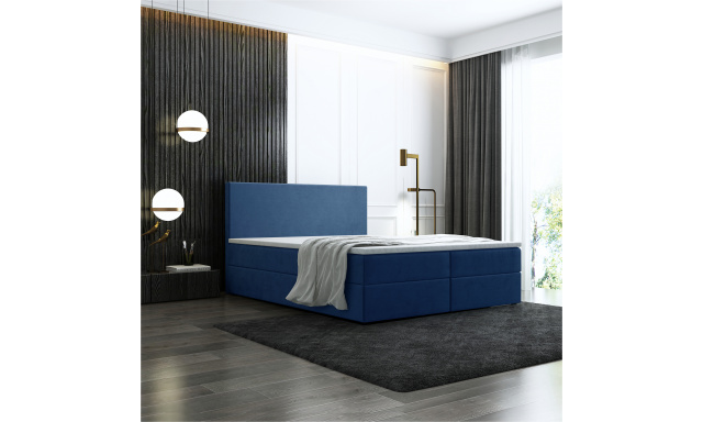 Box spring posteľ Bodie 140x200 cm modrá