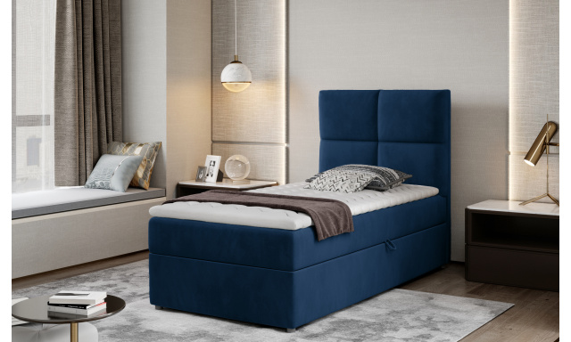 Moderná box spring posteľ Garda 90x200, modrá Monolith