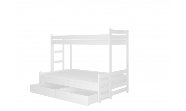 Poschodová posteľ pre 3 deti Blanka, 200x90cm, biela