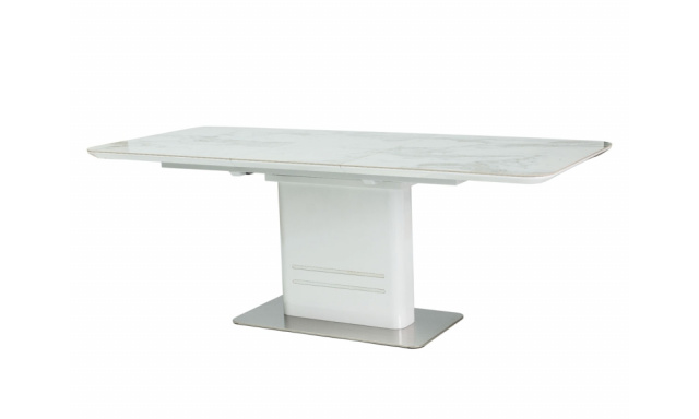 Luxusný rozkladací (160-210cm) jedálenský stôl Sego4001, biely mramor