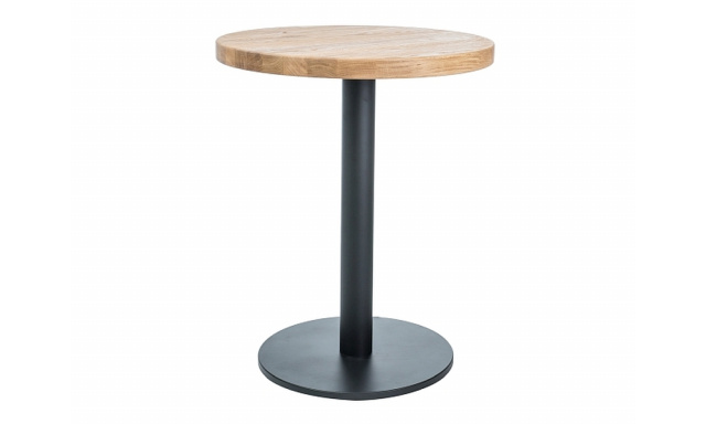 Okrúhly jedálenský stôl Sego185, dub/čierny, 60cm