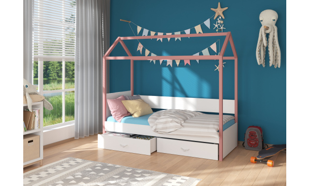 Detská posteľ Othelo růžová / biela + matrace ZADARMO!