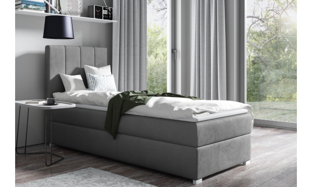 Čalúnená posteľ Fernando 90x200cm, sivá Velvet