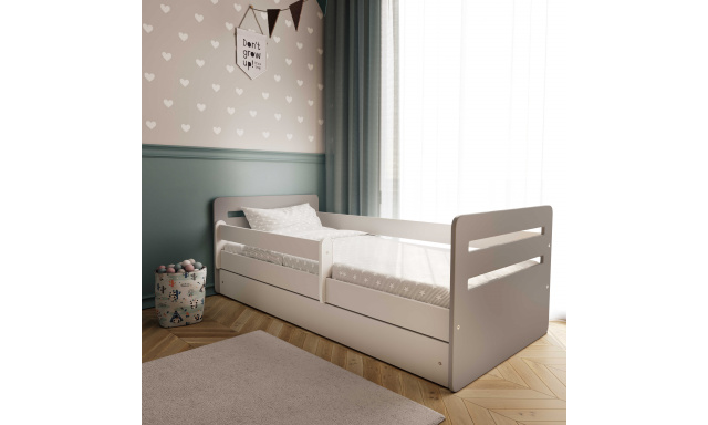 Detská posteľ s úložným priestorom Tomáš 160x80 cm, šedá/biela