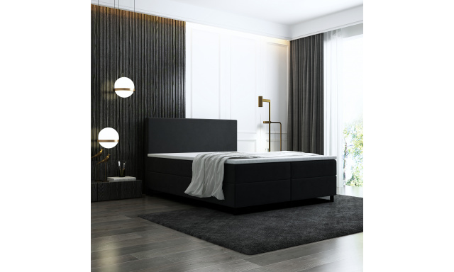 Box spring posteľ Bodie "2" 140x200 cm čierna