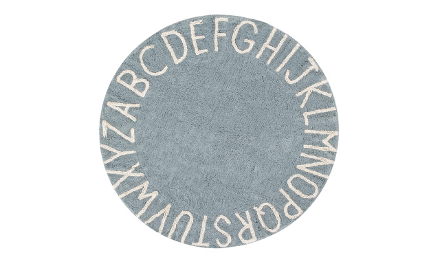 Bio koberec kusový, ručně tkaný Round ABC Vintage Blue-Natural