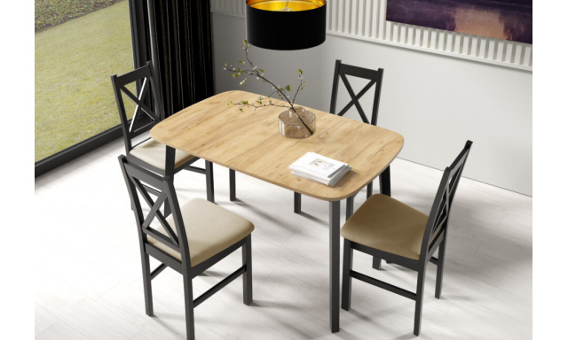Rozkladací jedálenský set Dante (stôl + 4x stolička)