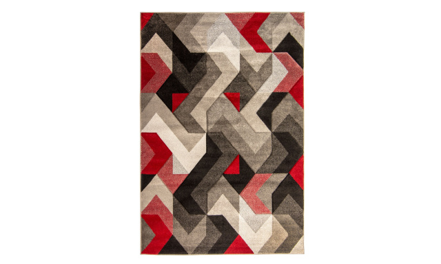 Kusový koberec Hand Carved Aurora Grey/Red