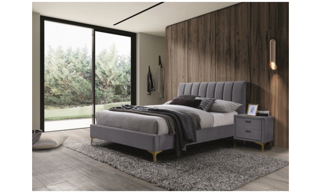Moderná manželská posteľ Miriam 160x200, šedá