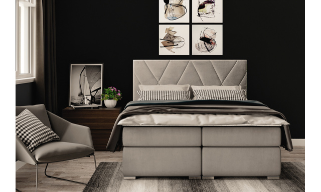 Moderná boxspring posteľ Lenka 180x200cm, sivá Solo