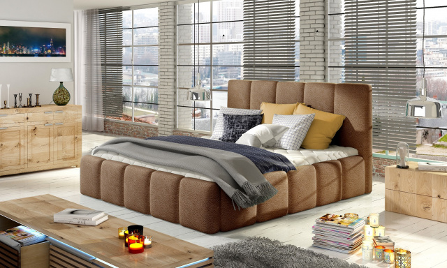 Moderná posteľ Begie, 140x200 hnedá Dora
