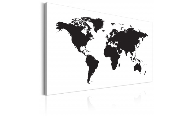 Obraz - World Map: Black & White Elegance