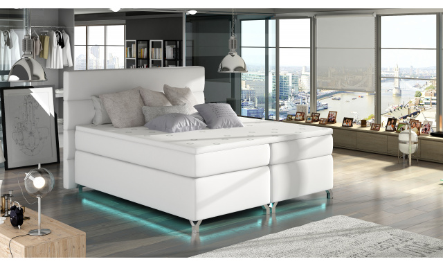 Luxusní box spring postel Amadeus + LED 180x200  Amadeus : Potah  Eko-kůže Soft 17