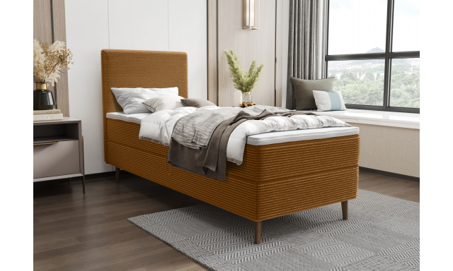 Moderná posteľ Karas 90x200cm, žltohnedá Poso