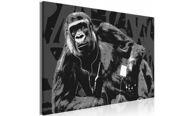 Obraz - Pop Art Monkey (1 Part) Narrow Grey