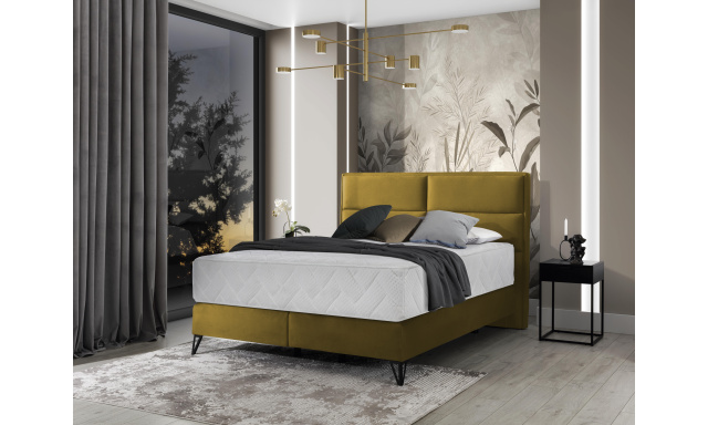 Luxusná posteľ s komfortným matracom Sardegna 180x200, žltá Nube