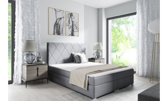 Čalúnená posteľ Melinda 180x200cm, sivá Soro