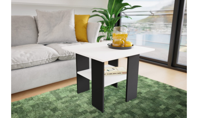 Vysoký konferenčný stôl Espina, biely/čierny, 60x60cm