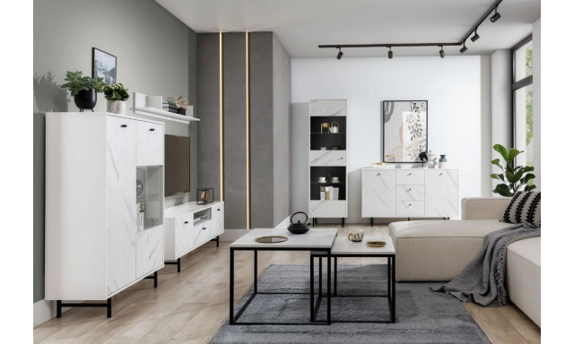 Moderný obývací pokoj Veri, biely marmur