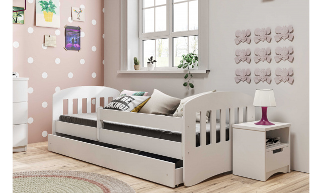 Detská posteľ s úložným priestorom Klasik 180x80 cm, biela