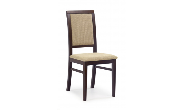 Jídelní židle Hema543, tmavý ořech/béžová