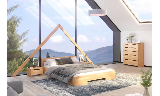 Luxusná posteľ Scando z bukových hranolov, 180x200cm, palisander