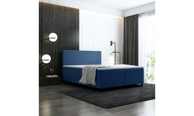 Box spring posteľ Bodie "2" 160x200 cm modrá