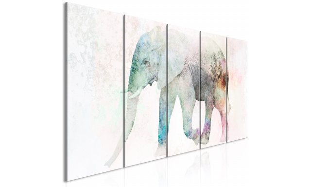 Obraz - Painted Elephant (5 Parts) Narrow