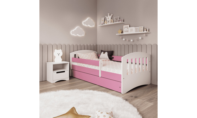 Detská posteľ s úložným priestorom Klasik 140x80 cm, ružová