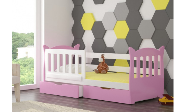 Detská posteľ Lekra, biela / ružová + matrace ZADARMO!