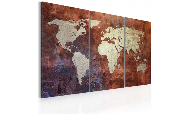 Obraz - Rusty map of the World - triptych