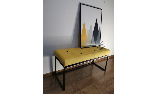 Moderní taburet/lavice Funny110, černá/žlutá