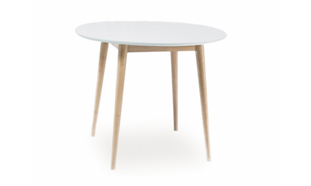 Okrúhly jedálenský stôl Sego174, biely, 90cm