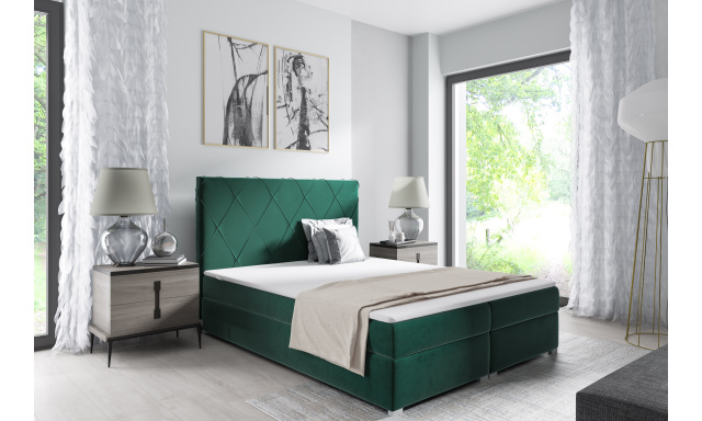 Čalúnená posteľ Melinda 180x200cm, zelená Riviera