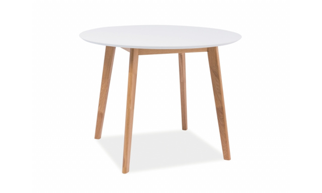 Kulatý jídelní stůl Sego181, dub/bílý, 100cm