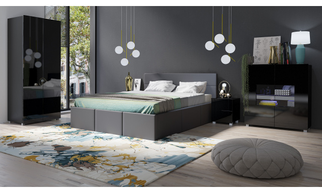 Moderná posteľ z eko-kože Celeste, šedá