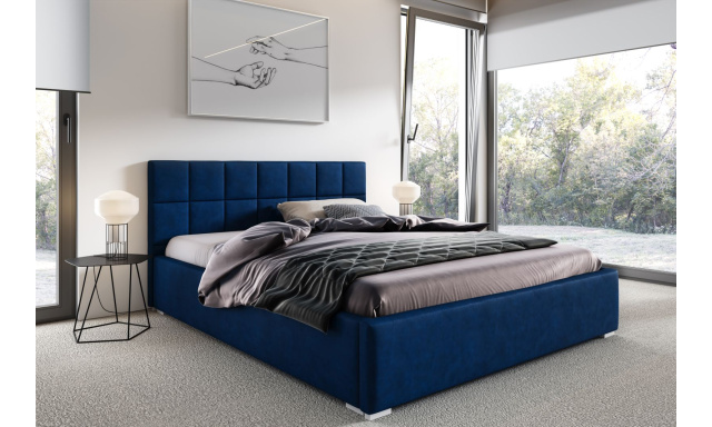 Čalúnená posteľ Selena 160x200cm, modrá MattVelvet
