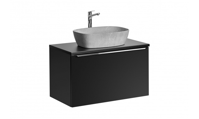 Kúpeľňový nábytok Santino, zostava III / čierna - 80cm + umyvadlo