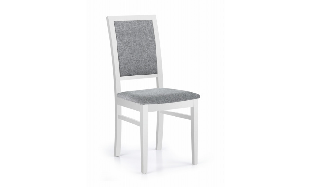 Drevená jedálenská stolička H8008, biela / sivá